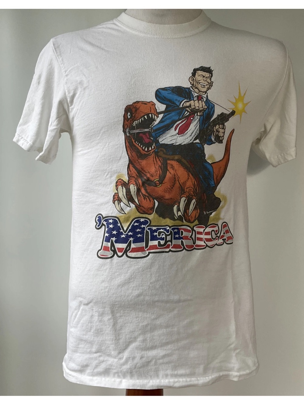 Ronald Reagan Merica Graphic T-Shirt Size Small